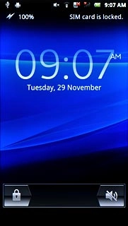 Press and drag the unlock icon right.