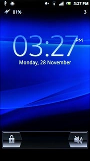 Press and drag the unlock icon right.