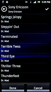 Once you've found a ring tone you like, press Done.