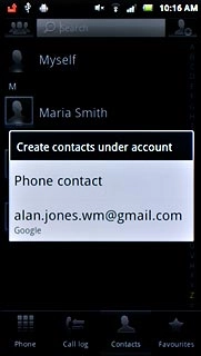 If required, press Phone contact or the required email address.