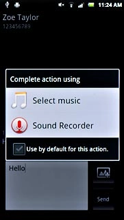 Press Select music.Go to the required folder.