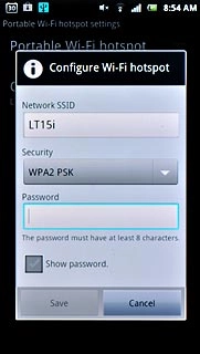 Press the field below Password and key in the required password.