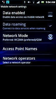 Press Data enabled to activate or deactivate data connections.