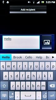 A number of words based on the letters you've keyed in are displayed.If required, press arrow right to see more word suggestions.