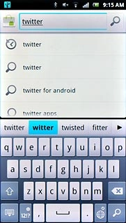 Key in Twitter and press the search icon.