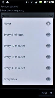 Press Never or the required period.