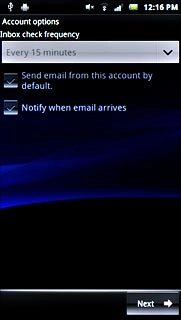 Press Send email from this account by default to select a default email account.
