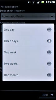 Press the required period.