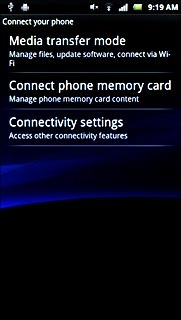 Press Connect phone memory card.