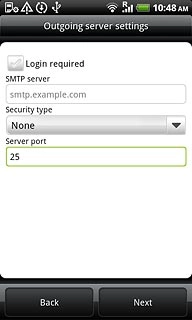 Press the field below Server port and key in 25 