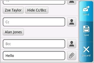 Press Send when you've finished your email message.