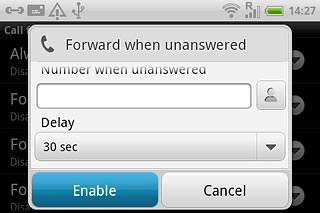 Press Enable.A request to change the setting is sent to the network.