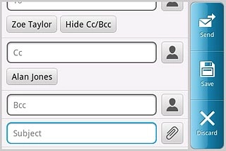 Press Subject.Key in a subject for the email message.