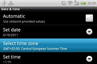 Press Select time zone.