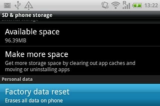 Press Factory data reset.