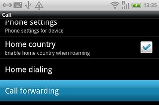 Press Call forwarding.