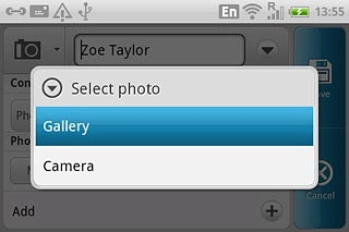 To use a saved picture:Press Gallery.