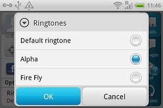 Once you've found a ring tone you like, press OK.