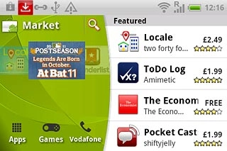 To search by application name:Press the search icon.