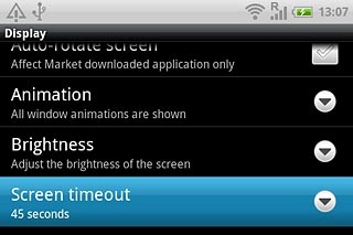 Press Screen timeout.