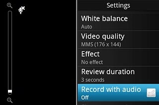 Press Record with audio to turn the function on or off.
