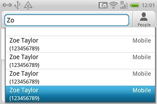 Press the required contact.