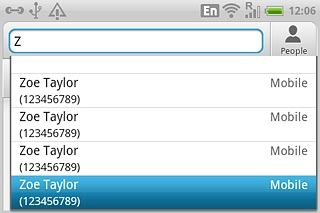 Press the required contact.