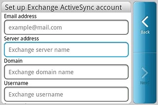 Press the field below Server address and key in the server address.