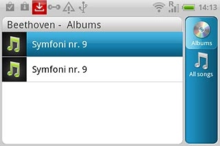 Press the required audio file or the required playlist.