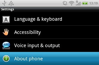 Press About phone.