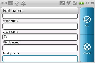 Press the field below Family name and key in the required last name.