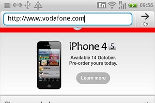 Key in the address of the required web page and press arrow right.