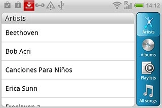 Press the required category.Go to the required audio file or playlist.