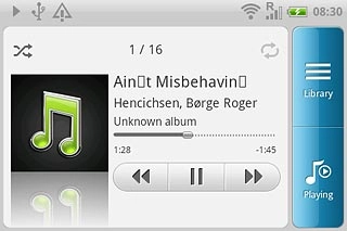 Press the shuffle icon.Depending on the current setting, the function is turned on or off.