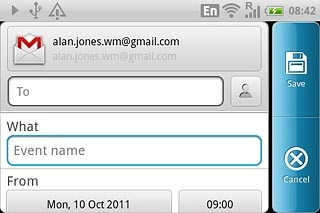 Press Event name and key in a subject for the appointment.