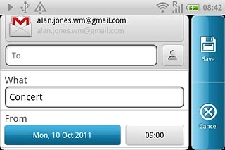 Press the fields below From and To and follow the instructions on the display to select start and end time.Follow the instructions on the display to key in further information.