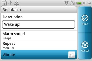 Press Vibrate to turn vibration on or off.