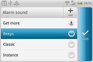 Once you've found an alarm tone you like, press Apply.