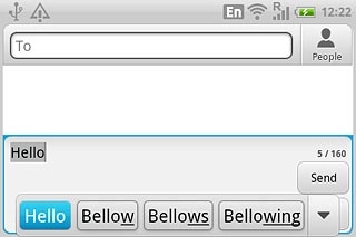 Press arrow down to see more words.