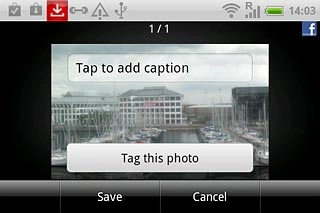 Press Tap to add caption.Key in text for the picture or the video clip.