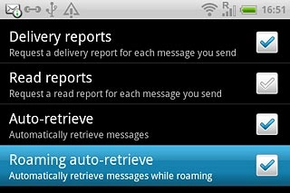 Press Roaming auto-retrieve to turn on the function.