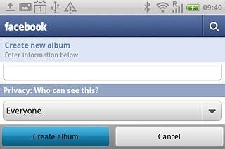 Key in the required information and press Create album.