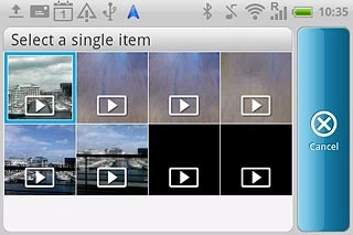 Press the required video clip.Follow the instructions on the display to upload the selected video clip.