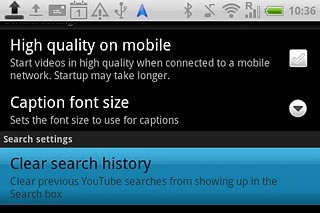 Press Clear search history.