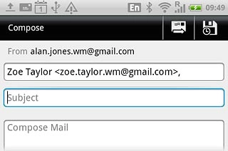 Press Subject.Key in a subject for the email message.
