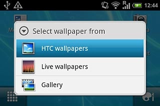 Press HTC wallpapers, Live wallpapers or Gallery.