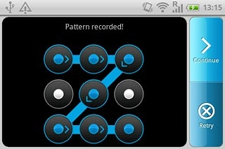 Press Continue.Repeat the selected phone lock code to confirm.