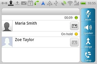 Press Swap to swap calls.