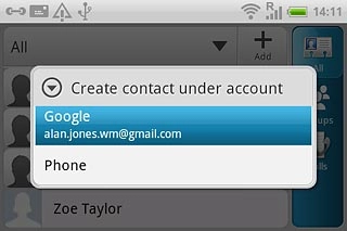Press the required email account or Phone.