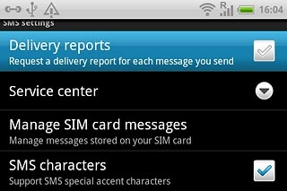 Press Delivery reports to turn the function on or off.